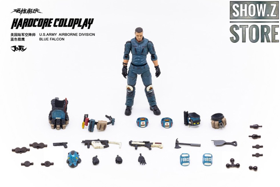 Hardcore Coldplay Blue Falcon airborne division soldier from rear angle view Hardcore Coldplay Blue Falcon airborne division soldier from rear angle view