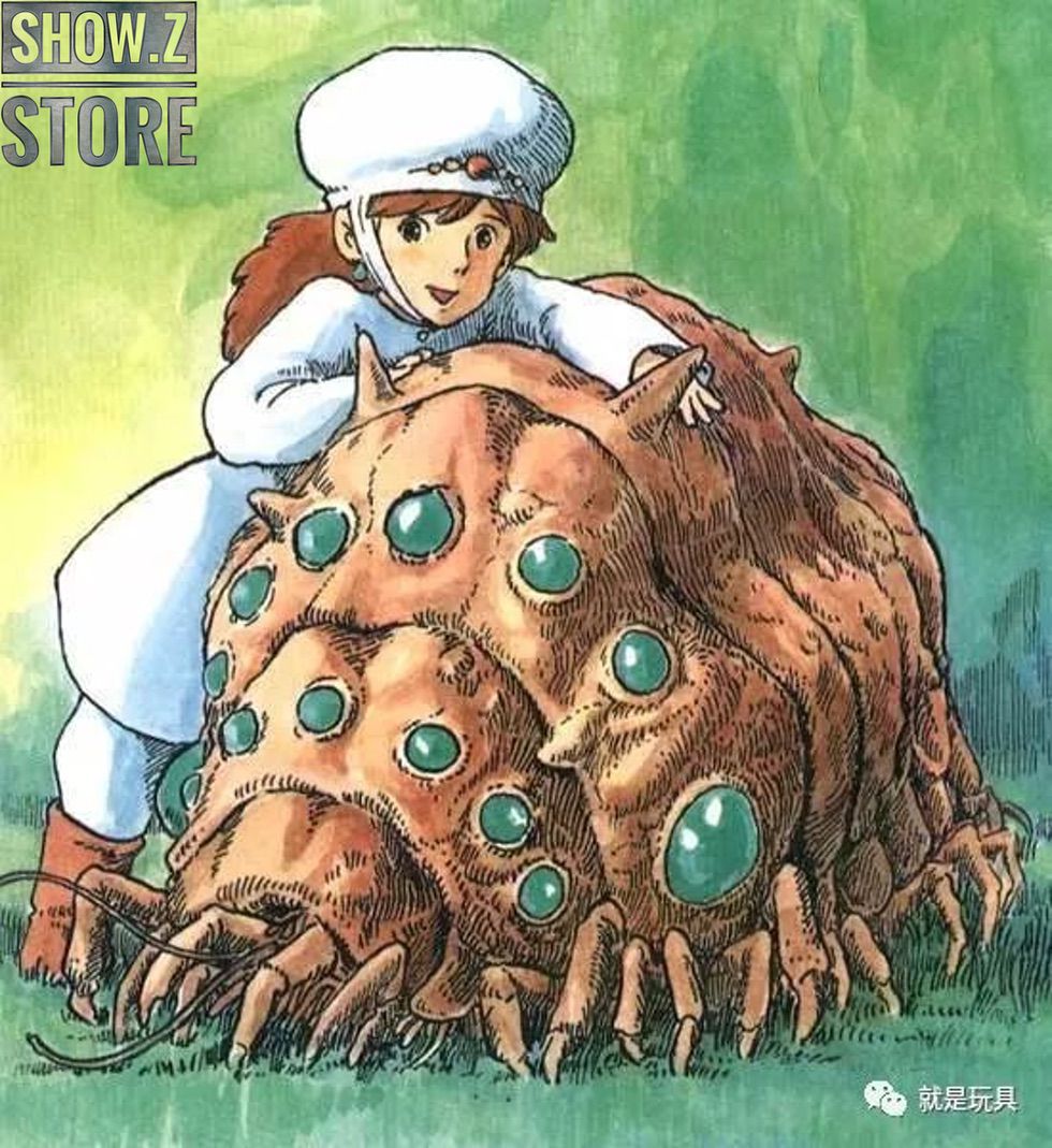 Nausicaa Ohmu alien creature with spiky armor and glowing red gems Nausicaa Ohmu alien creature with spiky armor and glowing red gems