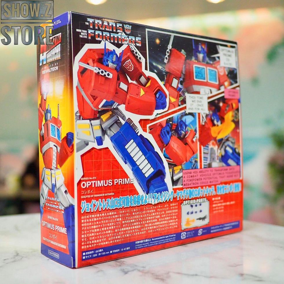 Boxed Optimus Prime Revoltech figure with original packaging shown Boxed Optimus Prime Revoltech figure with original packaging shown