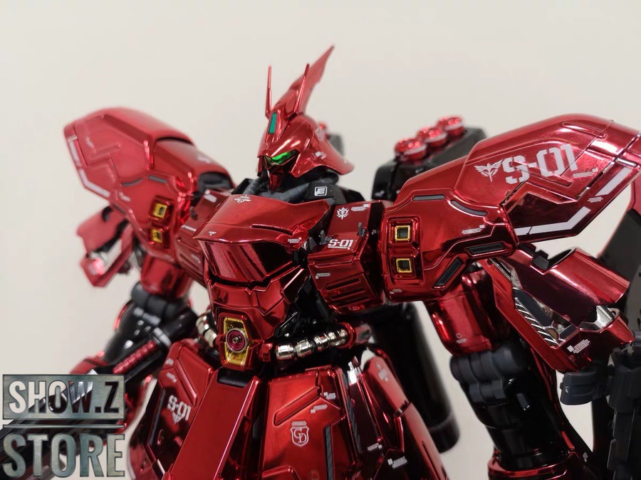 Red robot with spiked shield and gun accessories shown Red robot with spiked shield and gun accessories shown