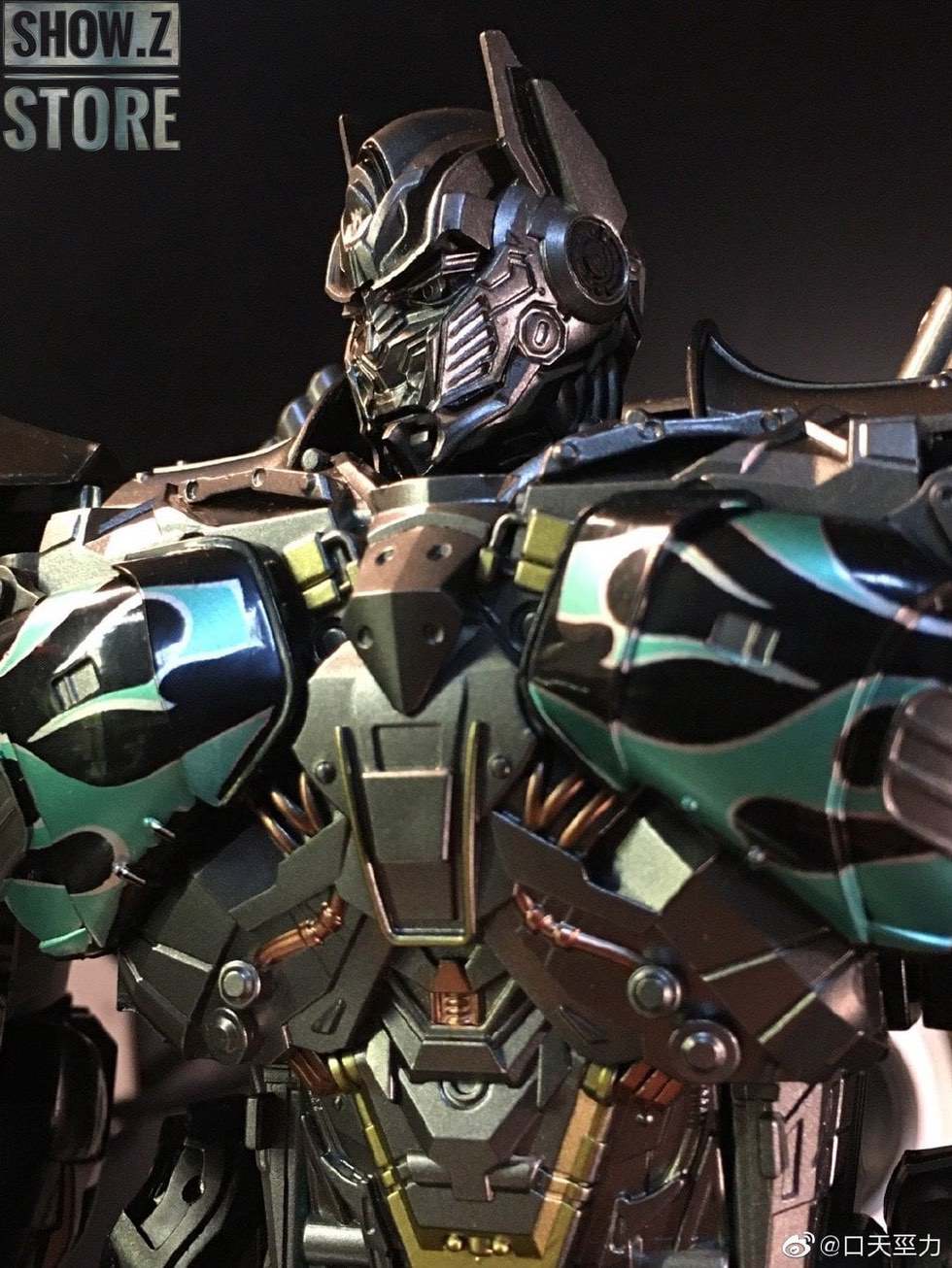 Robot head detail with metallic green and black accents Robot head detail with metallic green and black accents