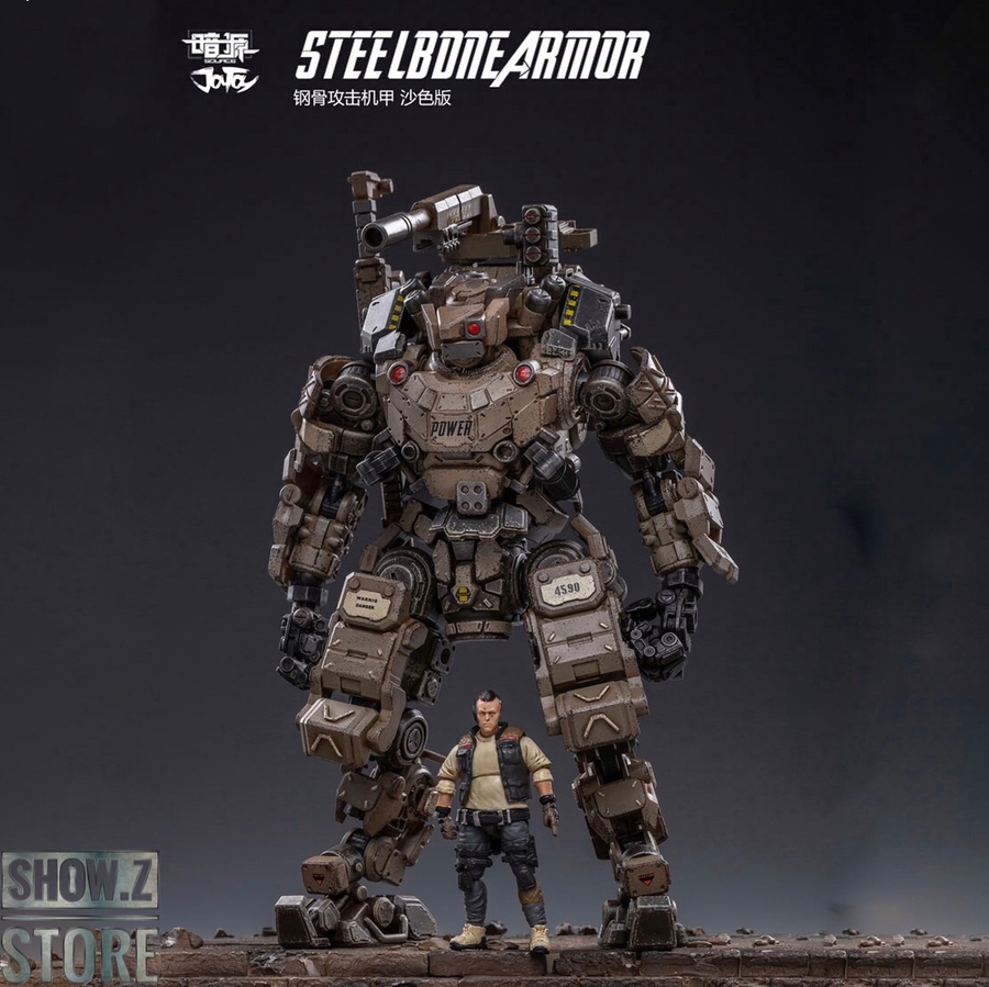 JoyToy Dark Source Steel Bone Armour desert tan exoskeleton with pilot figure JoyToy Dark Source Steel Bone Armour desert tan exoskeleton with pilot figure