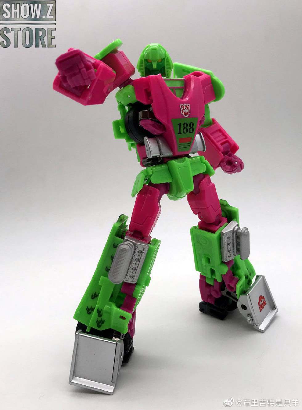 Red robot warrior with extended limbs and tactical armor details Red robot warrior with extended limbs and tactical armor details