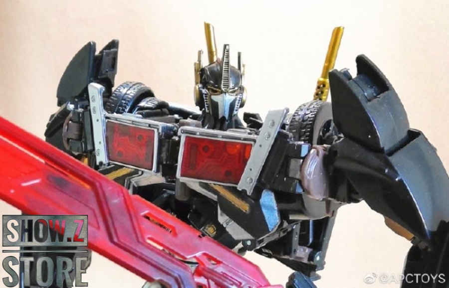 Attack Prime TFP robot figure in aggressive stance with articulated limbs Attack Prime TFP robot figure in aggressive stance with articulated limbs