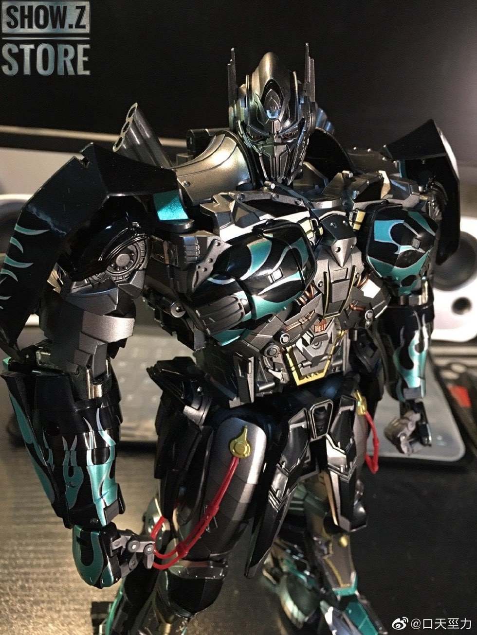 Robot in dynamic action pose with extended limbs Robot in dynamic action pose with extended limbs