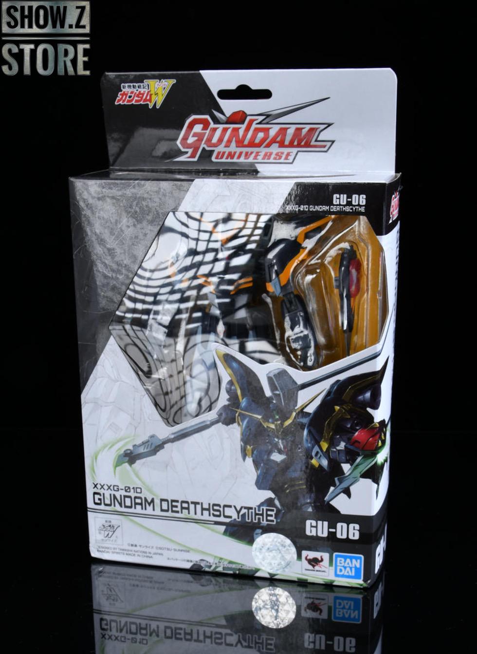 Universe Gundam set showing barbatos deathscythe and wing zero models Universe Gundam set showing barbatos deathscythe and wing zero models