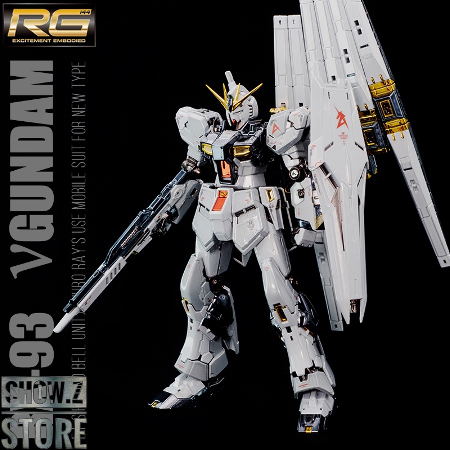 RG Nu Gundam full action pose with effects parts RG Nu Gundam full action pose with effects parts