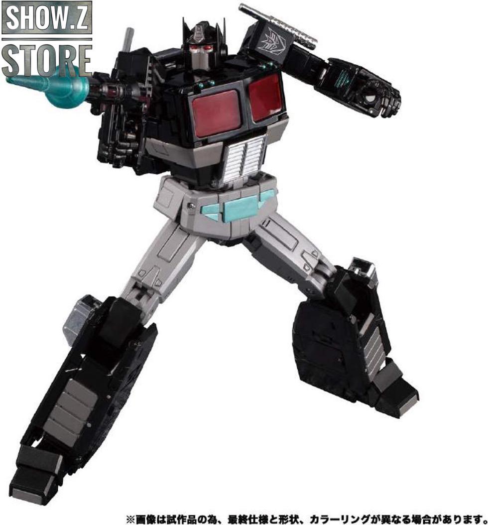 Blue and cyan colored energy weapons displayed with black robot figure Blue and cyan colored energy weapons displayed with black robot figure