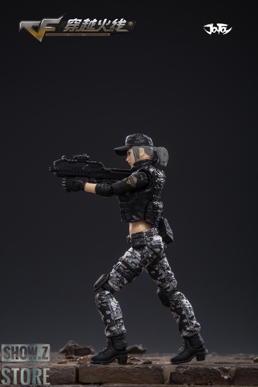 Side profile action stance showing mechanical details and articulation Side profile action stance showing mechanical details and articulation