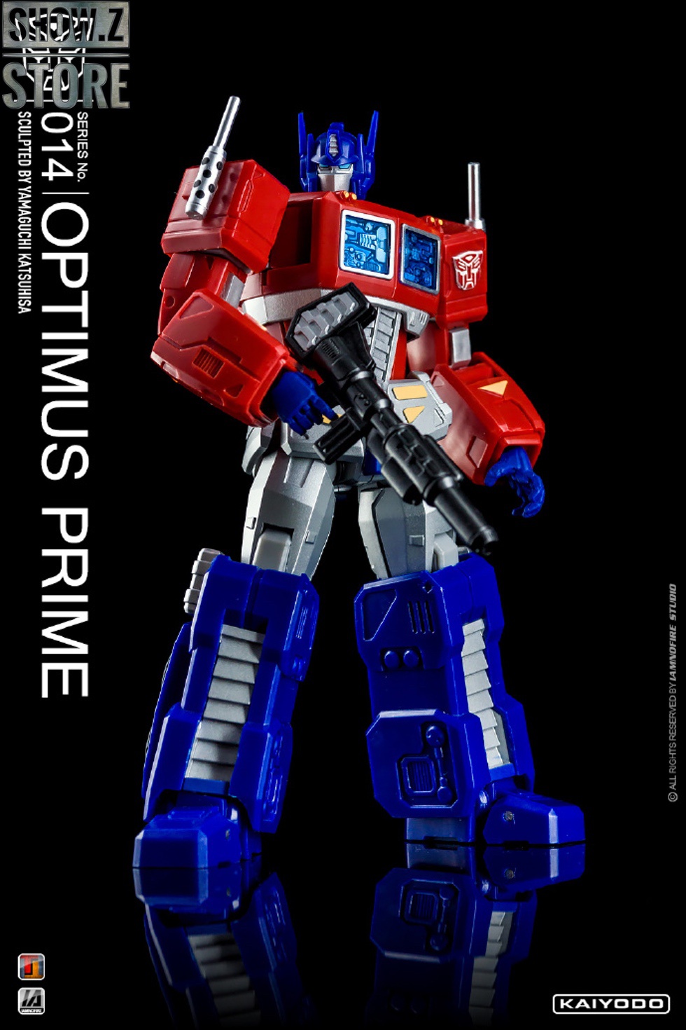 Robot with detailed mechanical joints and blue hand accessories Robot with detailed mechanical joints and blue hand accessories