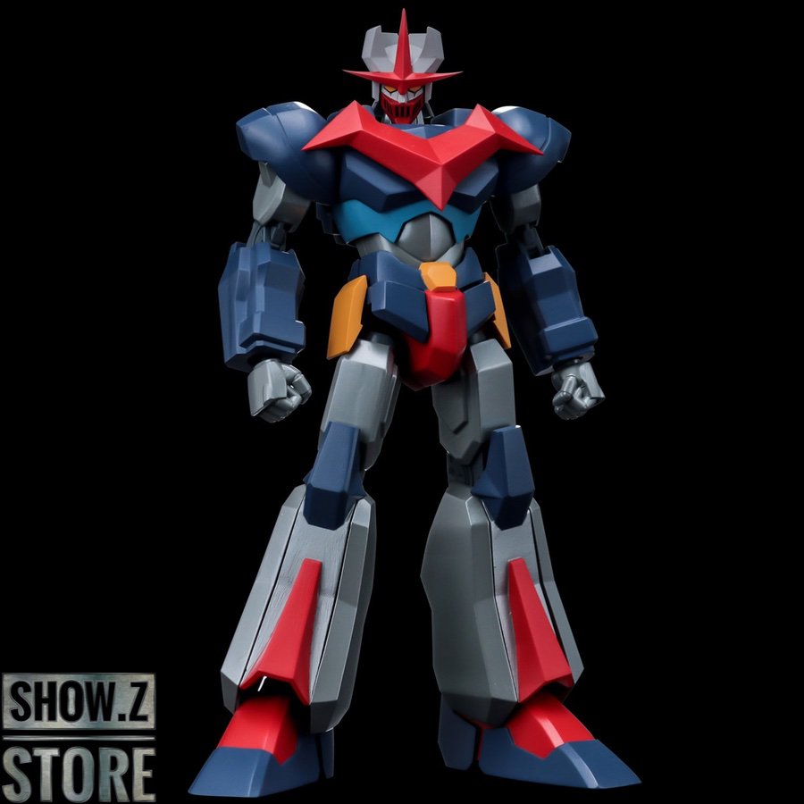 Psycho Armor blue robot warrior with brown and orange weapons equipped Psycho Armor blue robot warrior with brown and orange weapons equipped