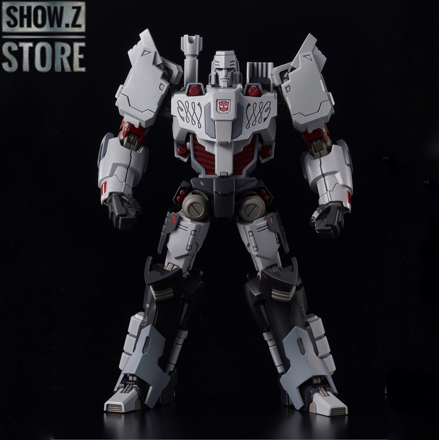 Gray orange and black robot with detailed mechanical parts and extended weapon Gray orange and black robot with detailed mechanical parts and extended weapon