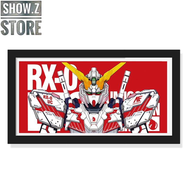 RX-0 Unicorn Gundam framed 3D wall art display RX-0 Unicorn Gundam framed 3D wall art display
