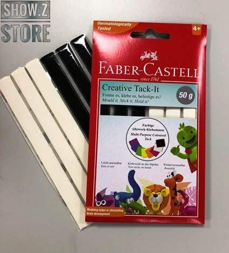 Faber-Castell Tack-It adhesive product with black and white color options Faber-Castell Tack-It adhesive product with black and white color options