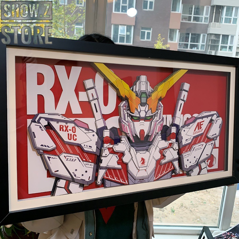 Unicorn Gundam blue and red mobile suit portrait art Unicorn Gundam blue and red mobile suit portrait art