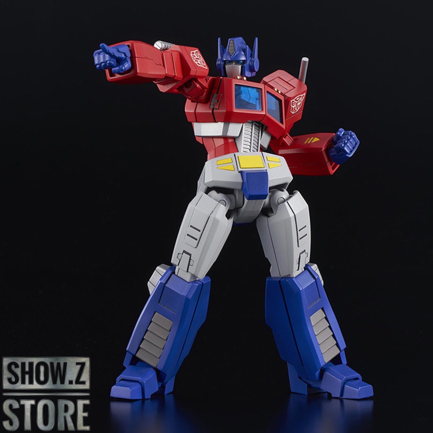 Blue-legged robot in action pose with multiple weapons deployed Blue-legged robot in action pose with multiple weapons deployed