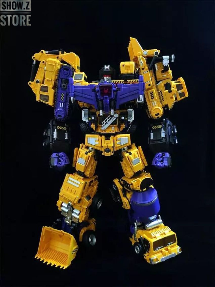Daban 9914 Gravity Builder Devastator yellow construction robot with blue components Daban 9914 Gravity Builder Devastator yellow construction robot with blue components