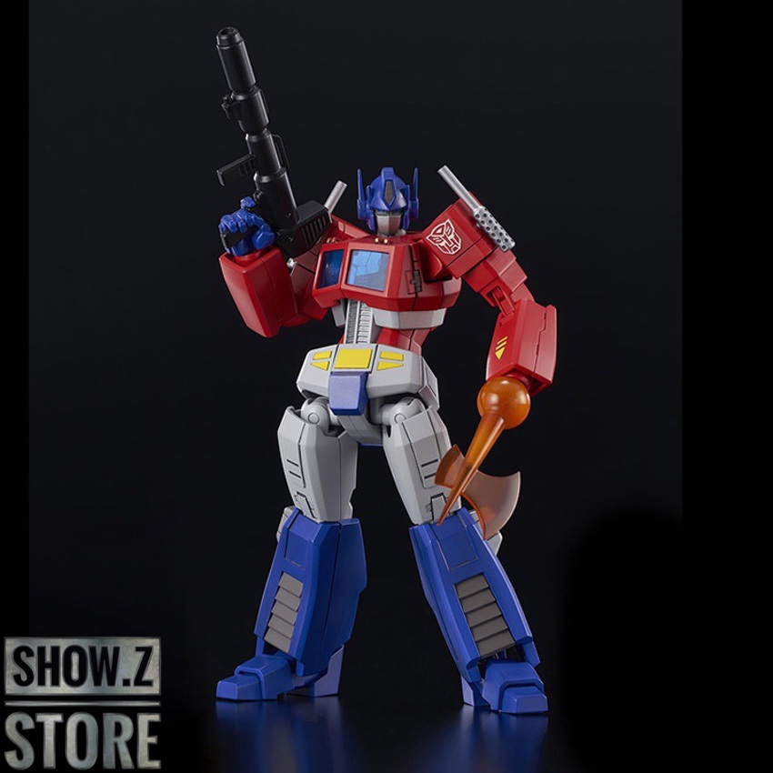 Red and blue Optimus Prime robot model with articulated joints Red and blue Optimus Prime robot model with articulated joints