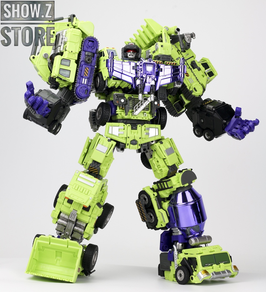 Lime and purple combiner robot in robot form Lime and purple combiner robot in robot form