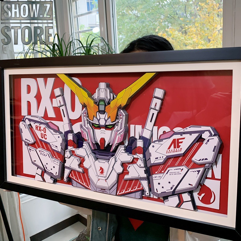 Framed 3D Gundam Unicorn wall art hanging poster Framed 3D Gundam Unicorn wall art hanging poster