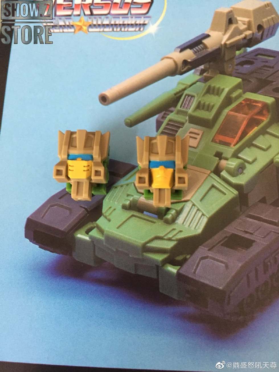 Green and brown Hardhead tank form with mounted cannon on display base Green and brown Hardhead tank form with mounted cannon on display base