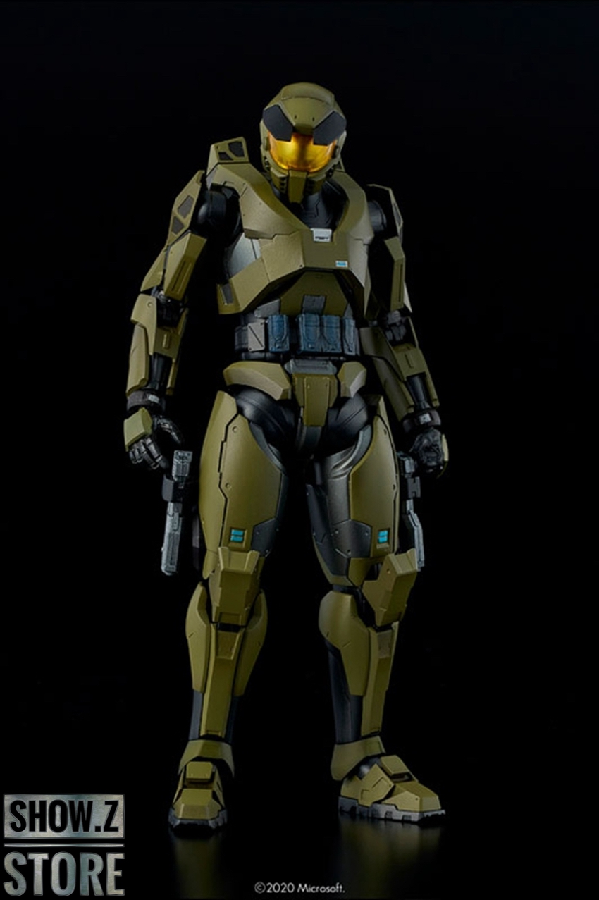 Green armor soldier figure with detailed armor segments Green armor soldier figure with detailed armor segments