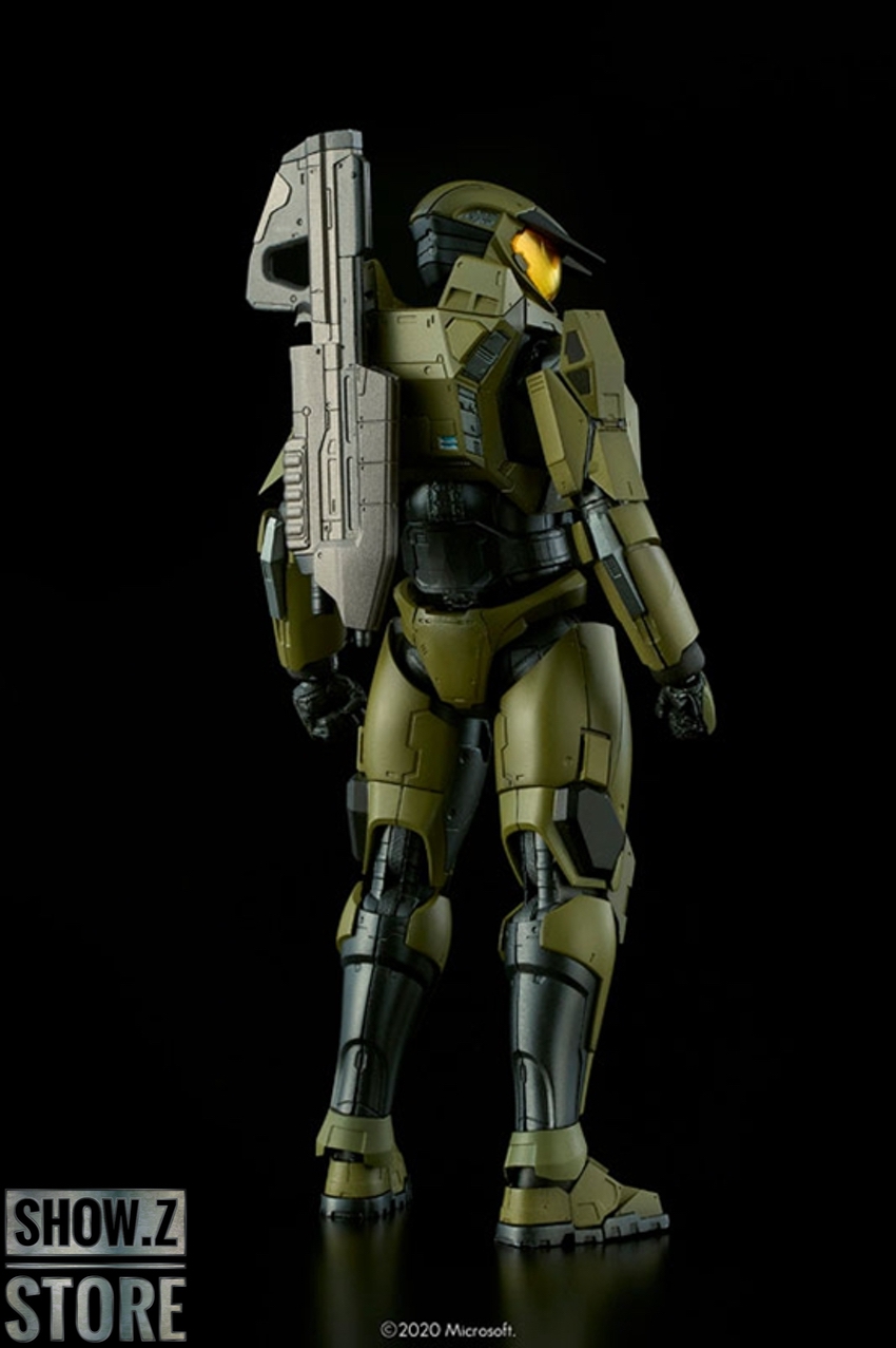 Soldier in full combat gear with advanced weaponry posed Soldier in full combat gear with advanced weaponry posed