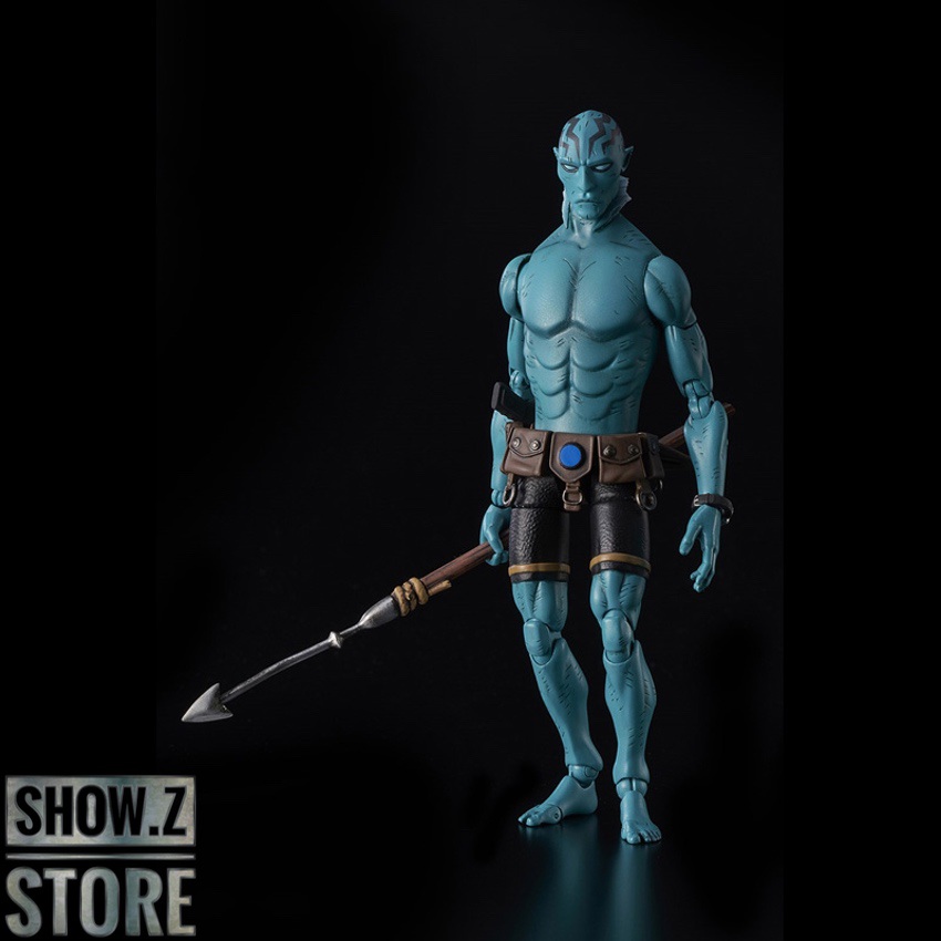 Abe Sapien action figure displaying brown vest and blue skin detail Abe Sapien action figure displaying brown vest and blue skin detail