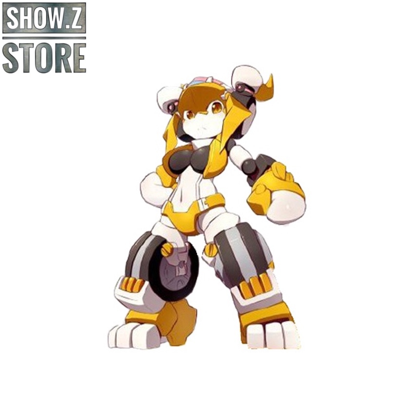 Yellow and white 4WD henshin girl robot toy with large tires Yellow and white 4WD henshin girl robot toy with large tires