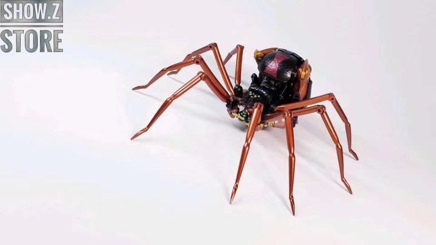 Brown spider robot in crouching position showing realistic insect form Brown spider robot in crouching position showing realistic insect form