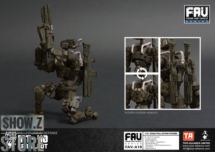 Tan colored robot with mounted dual weapon systems and armor Tan colored robot with mounted dual weapon systems and armor