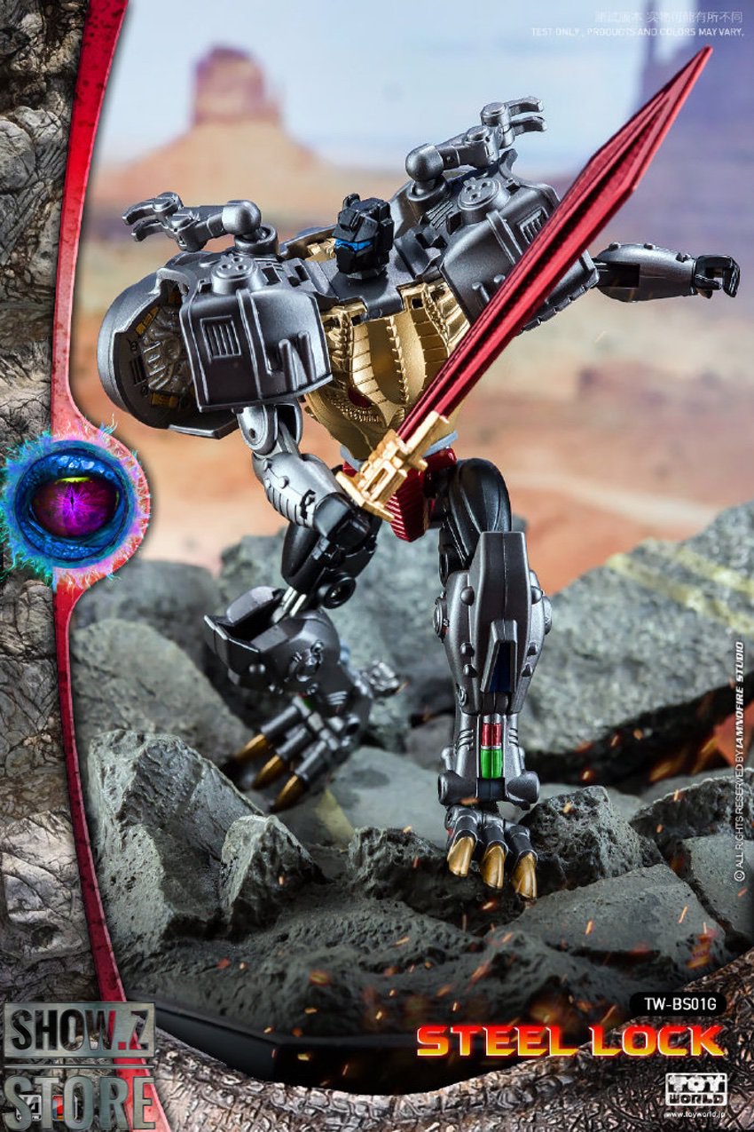 TW-BS01G Steel Lock Grimlock red grey warrior mecha TW-BS01G Steel Lock Grimlock red grey warrior mecha