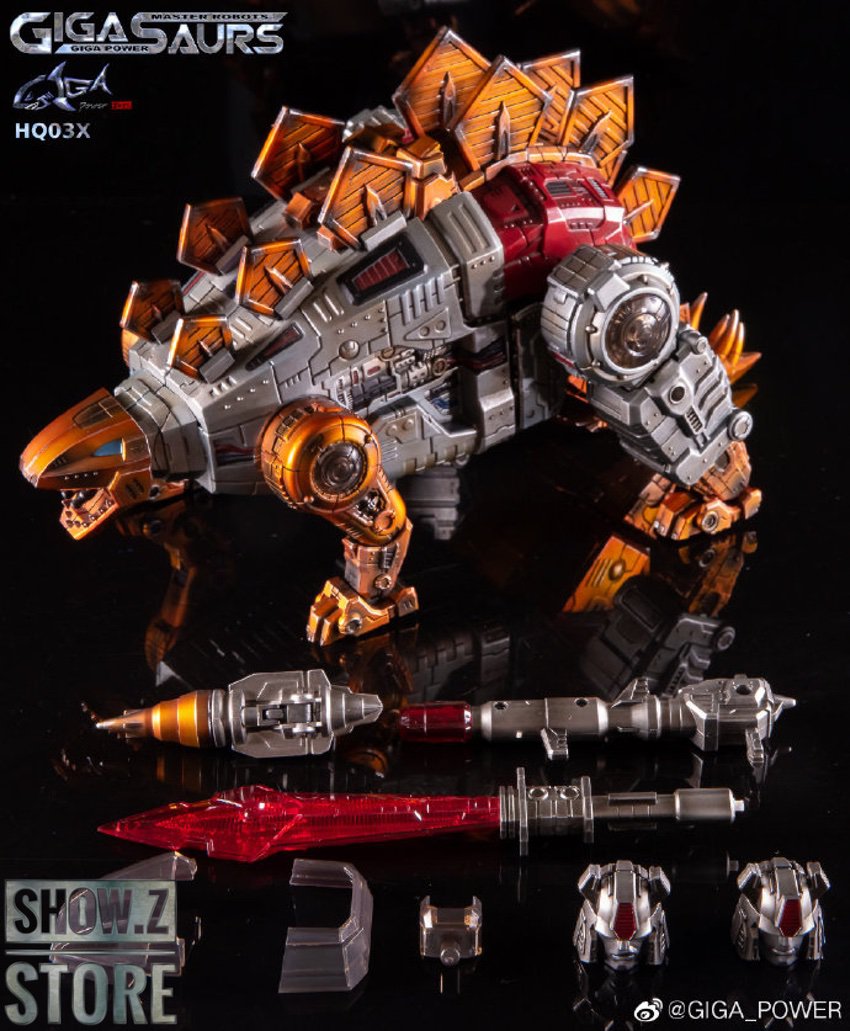 Large red and silver heavily armored robot with golden accents visible Large red and silver heavily armored robot with golden accents visible