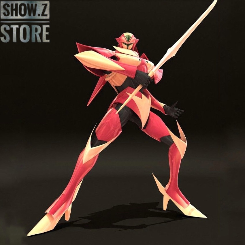 Tekkaman Blade red yellow robot figure with extended sword staff Tekkaman Blade red yellow robot figure with extended sword staff
