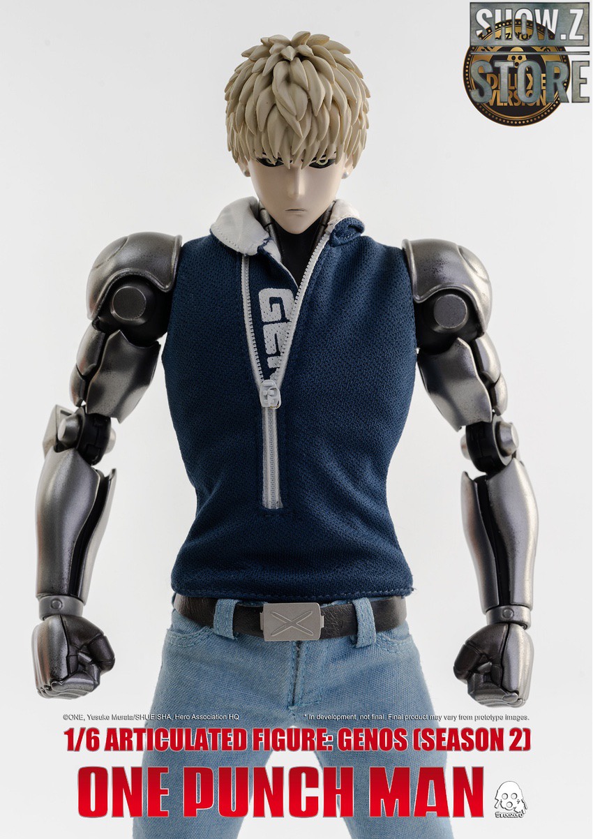 ThreeZero Genos Season 2 cyborg figure front pose ThreeZero Genos Season 2 cyborg figure front pose