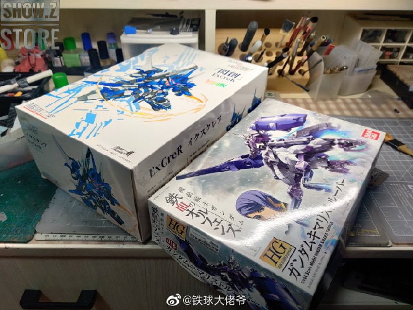 Blue and white robot action figure with dynamic pose Blue and white robot action figure with dynamic pose