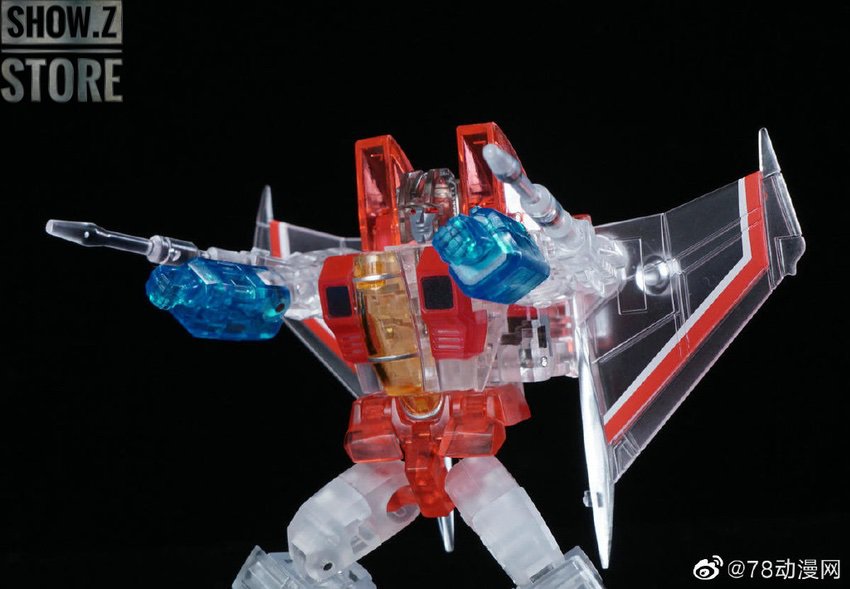 Transparent Starscream figure showing detailed internal paint applications Transparent Starscream figure showing detailed internal paint applications