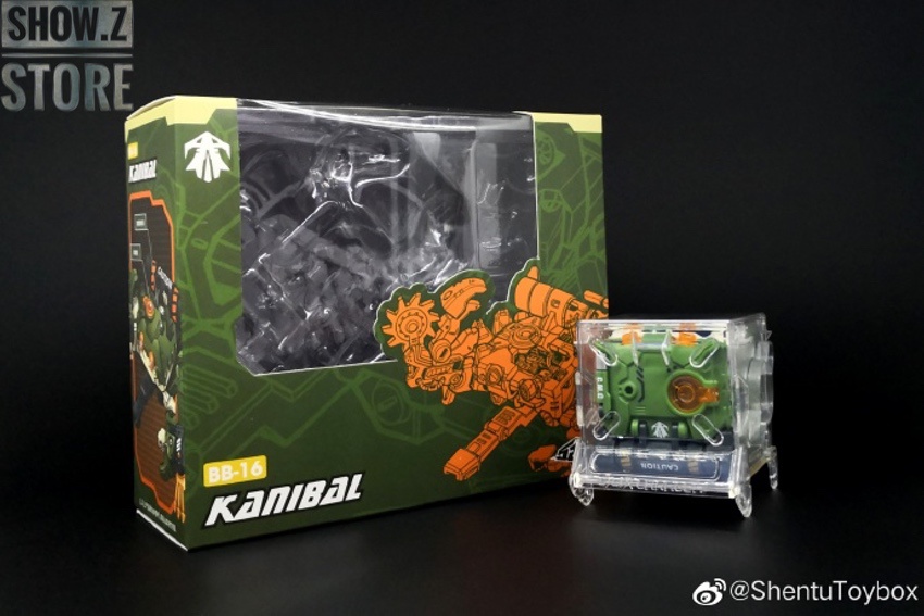 Green BeastBox robot in beast animal mode with orange accents and accessories Green BeastBox robot in beast animal mode with orange accents and accessories