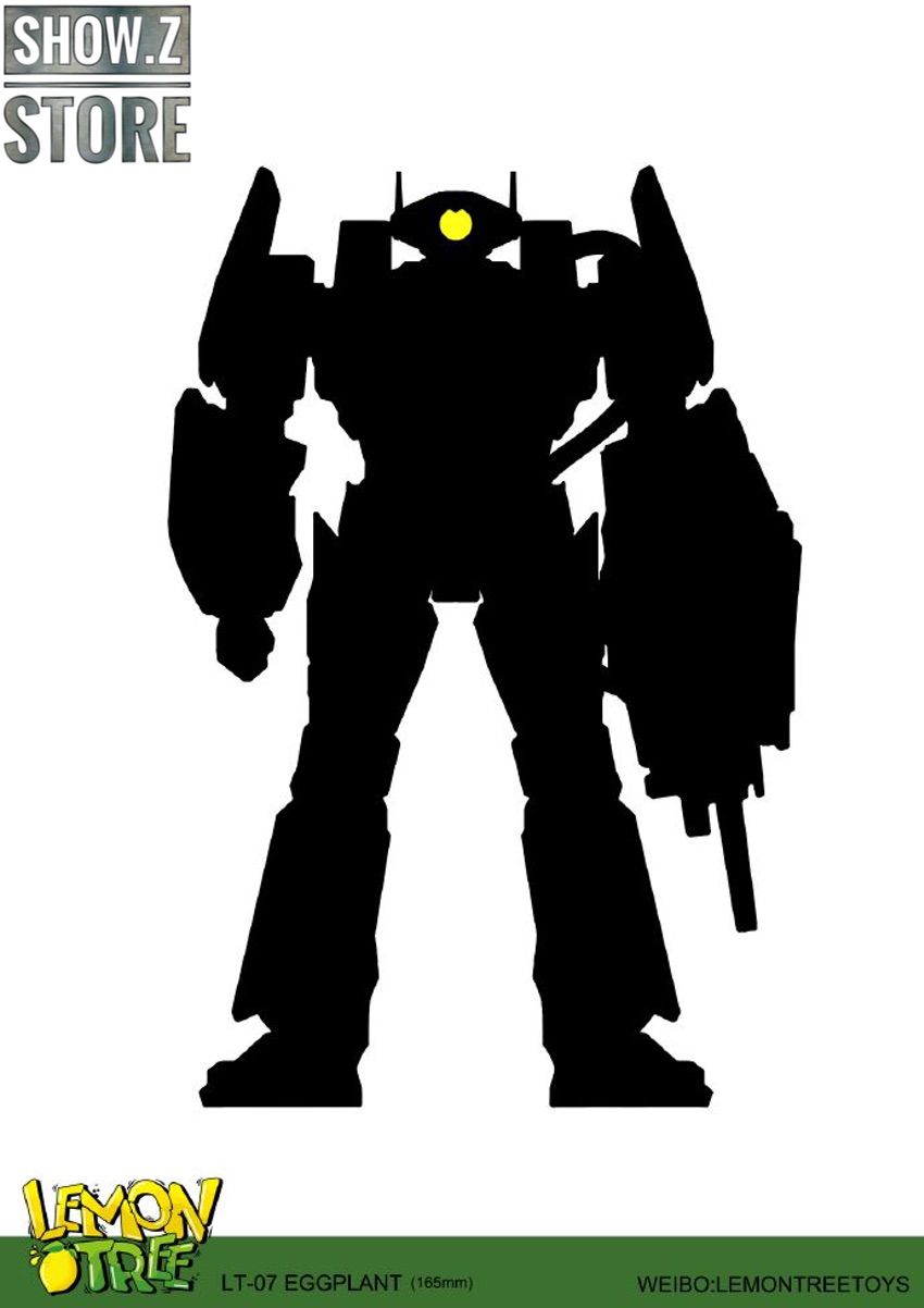 Lemontreetoys Eggplant Shockwave transformer robot figure with yellow lighting Lemontreetoys Eggplant Shockwave transformer robot figure with yellow lighting