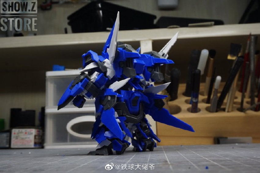 Transforming robot in blue and white color scheme Transforming robot in blue and white color scheme
