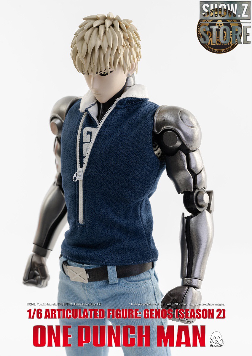 ThreeZero One-Punch Man Genos action figure dynamic pose ThreeZero One-Punch Man Genos action figure dynamic pose