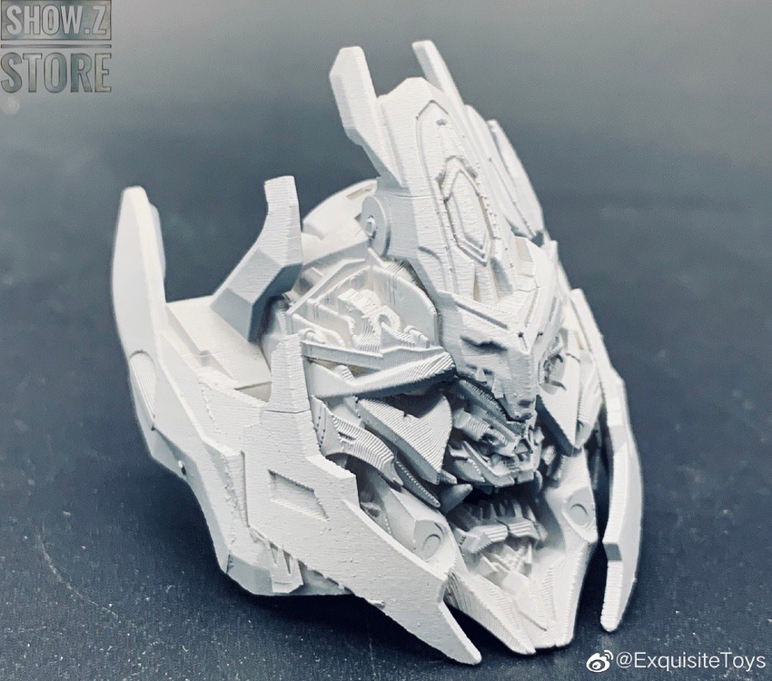Angular Megatron helmet with sharp geometric design features Angular Megatron helmet with sharp geometric design features