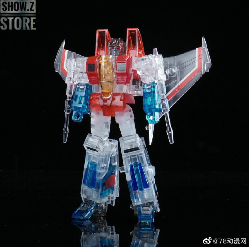 Transparent version Starscream robot with red and blue coloring Transparent version Starscream robot with red and blue coloring