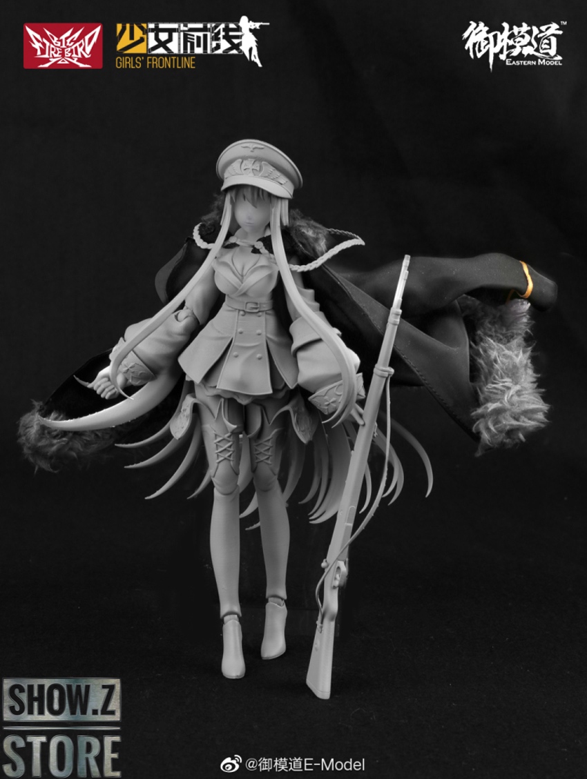Girls Frontline female soldier with black cape and gun Girls Frontline female soldier with black cape and gun