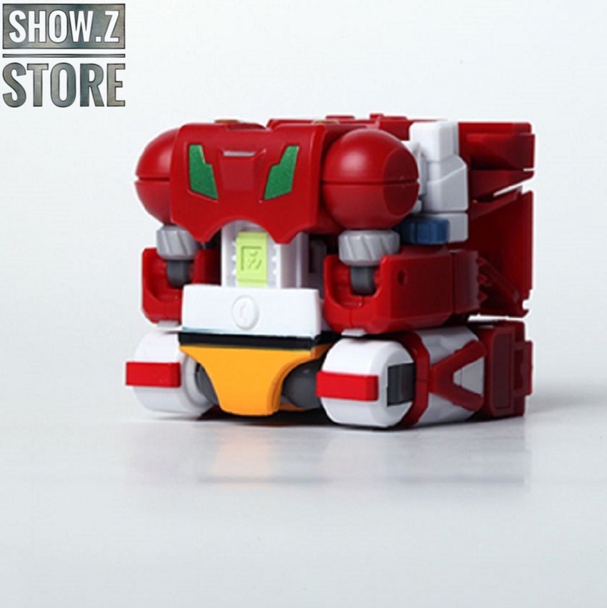 Megabox red robot figure dramatic action with energy beam effect Megabox red robot figure dramatic action with energy beam effect