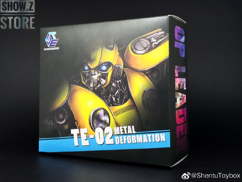 Transform Element TE02 yellow Bumblebee robot with black armor panels Transform Element TE02 yellow Bumblebee robot with black armor panels