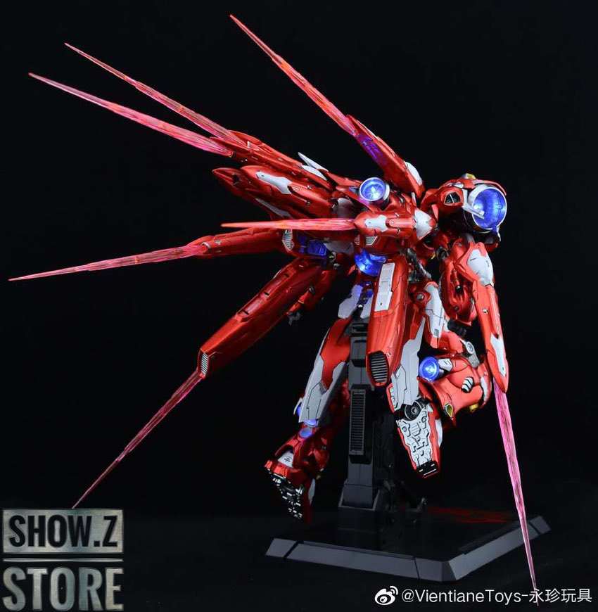 GP-04 red mobile suit in action pose with sabers GP-04 red mobile suit in action pose with sabers