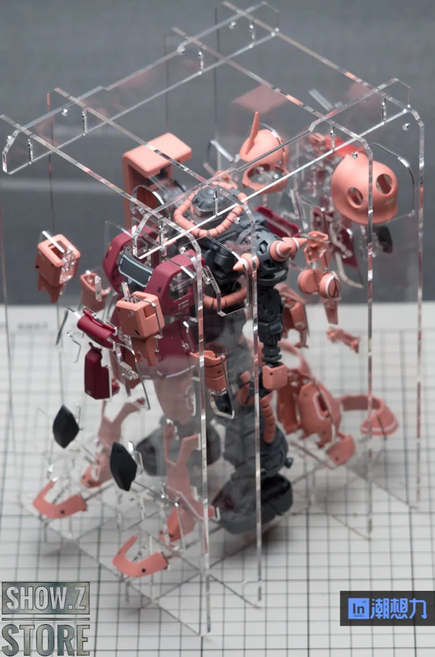Zaku II mecha showing internal frame assembly details Zaku II mecha showing internal frame assembly details