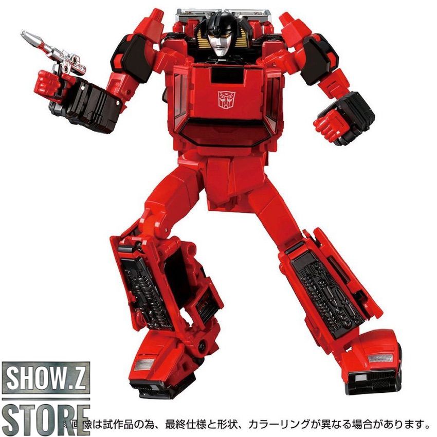Red Masterpiece Spinout combined vehicle and robot form showcase Red Masterpiece Spinout combined vehicle and robot form showcase