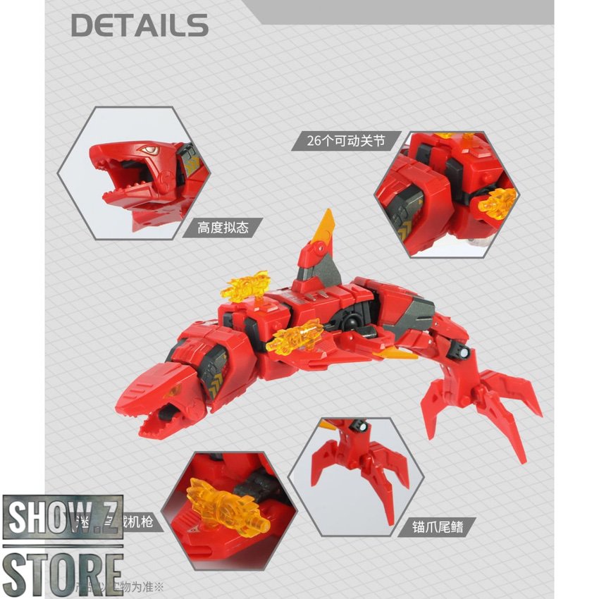 Sharkira transformation details showing modular assembly and component breakdown Sharkira transformation details showing modular assembly and component breakdown